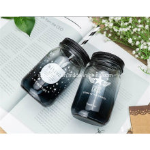 500ml 16oz Round Drinking Mason Glass Jar with Straw